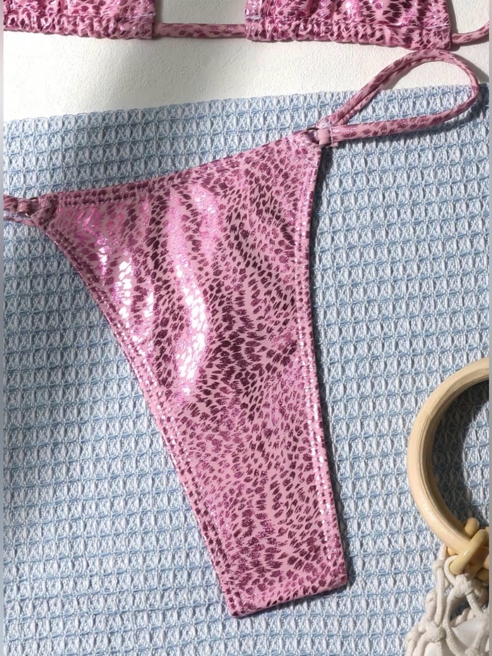 Pink Animal-Print Triangle Bikini Set - Picture 5 of 5